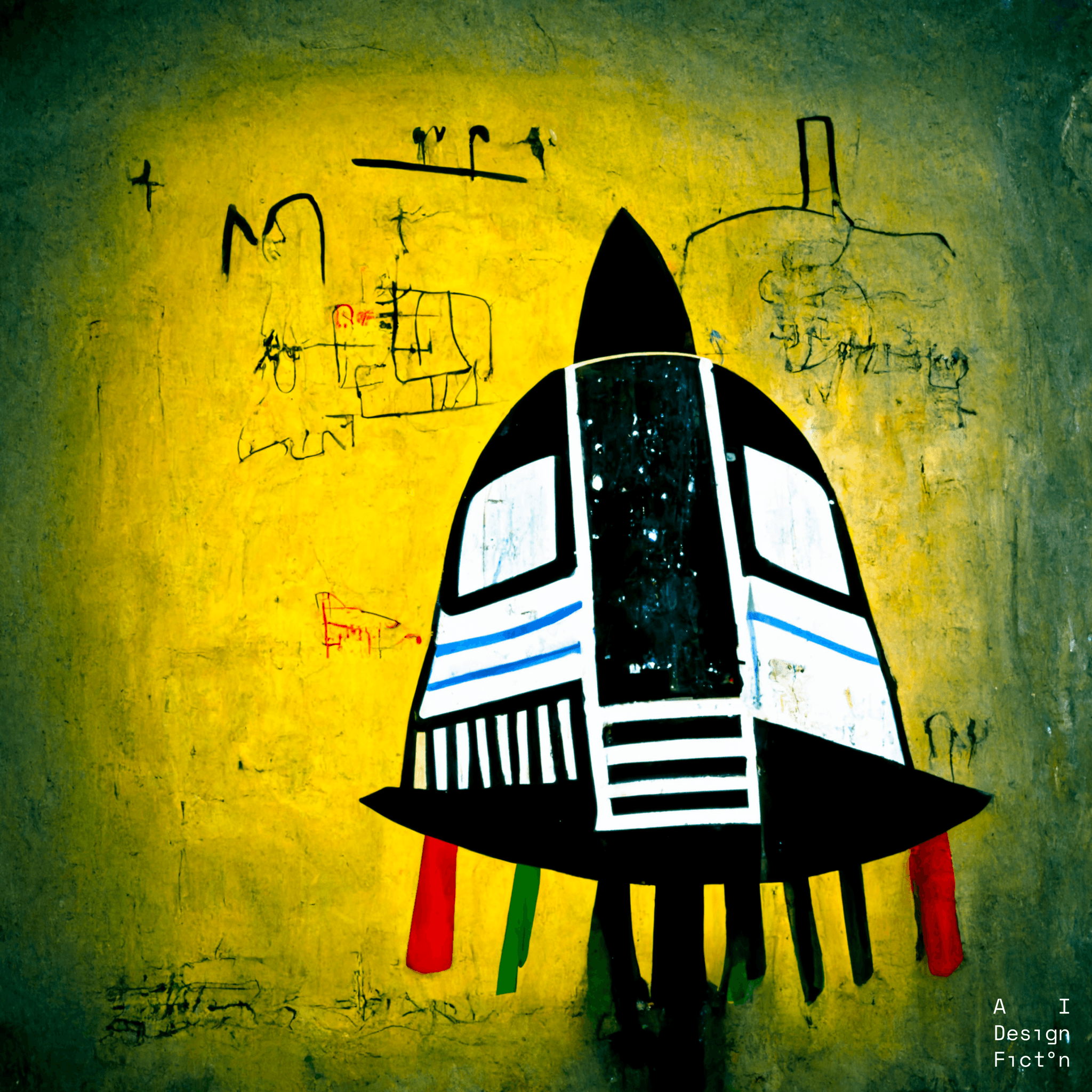 "Spaceship designed by Jean-Michel Basquiat"